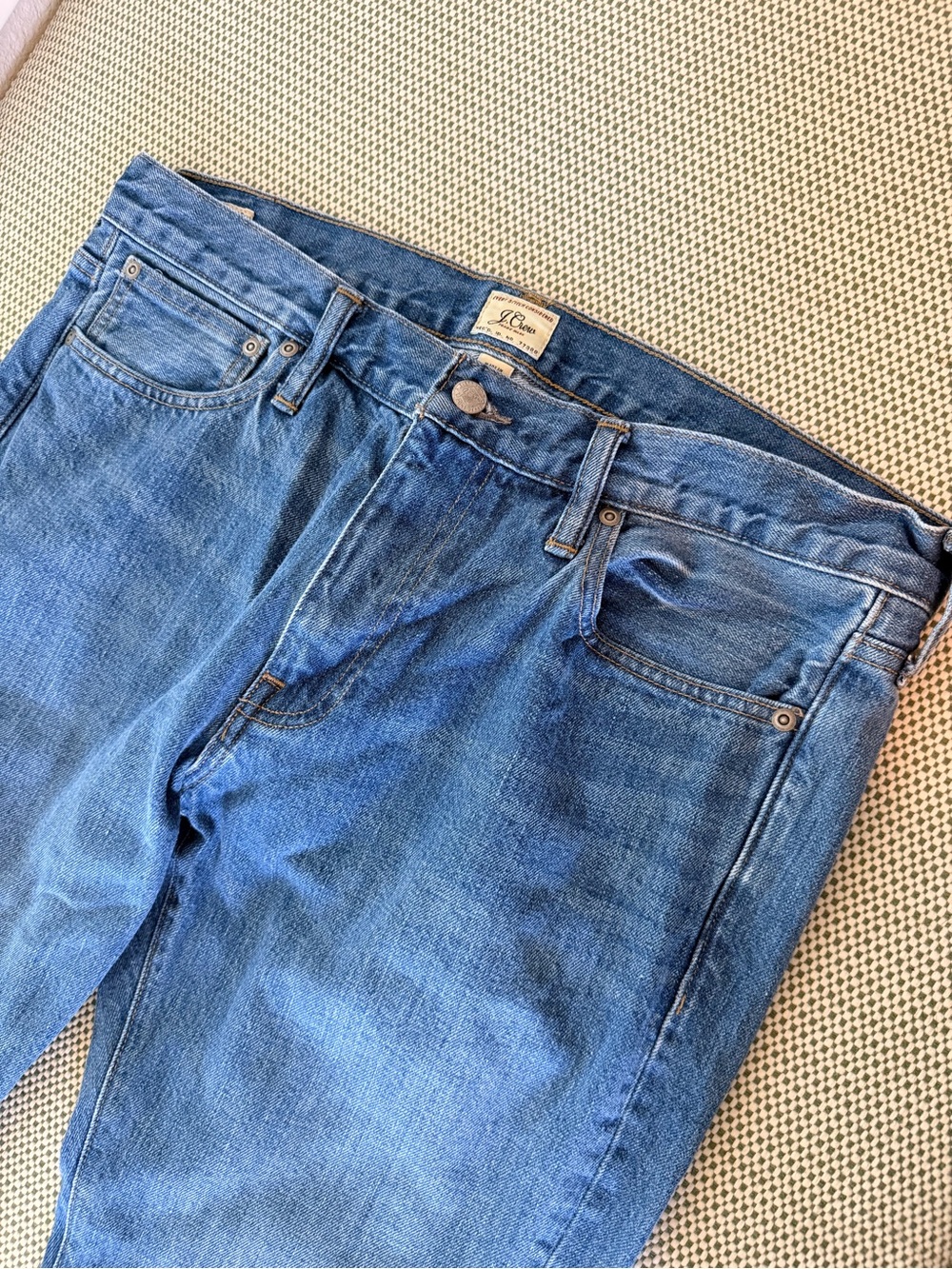 J. Crew Men's Slim-Straight Jeans in Medium Blue Wash #112
